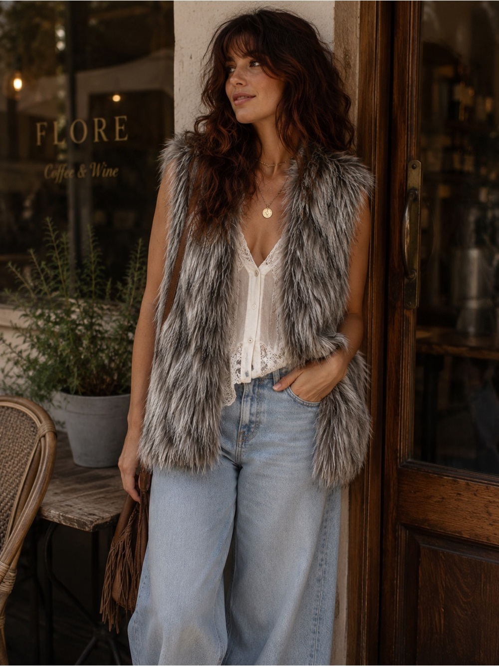 Maurices Gray Faux Fur Vest | Size Large | Cozy Fall Winter Layer